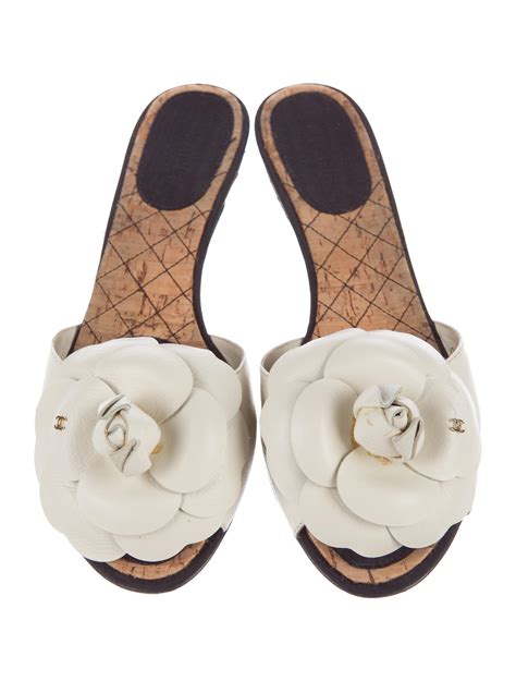 chanel camelia shoes|chanel camellia slide sandals.